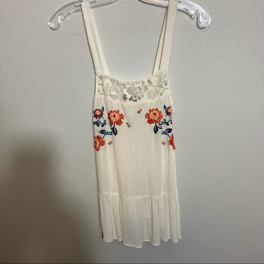 NWT Summer Gauzy Low Back Flair Tank